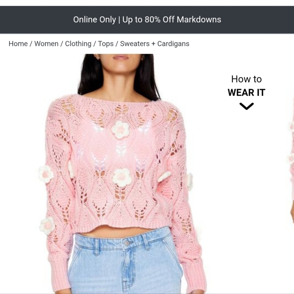 F21 open knit sweater